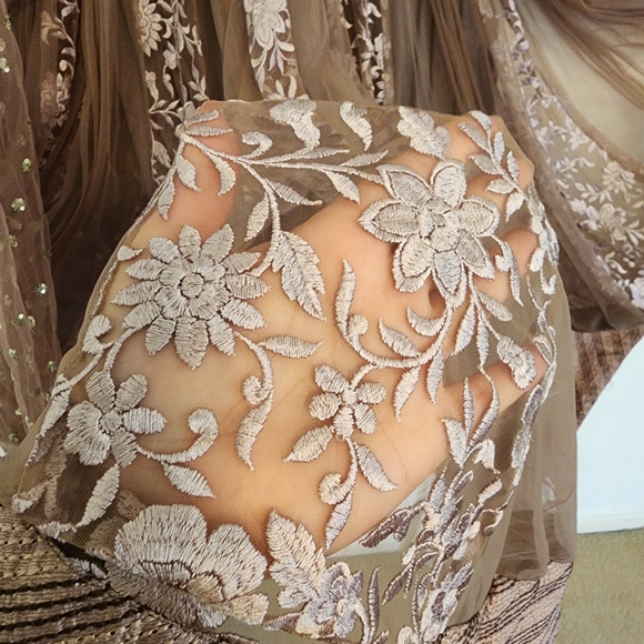 Fancy Anarkali Dress - Mauve - 39" Medium - Picture 11 of 15